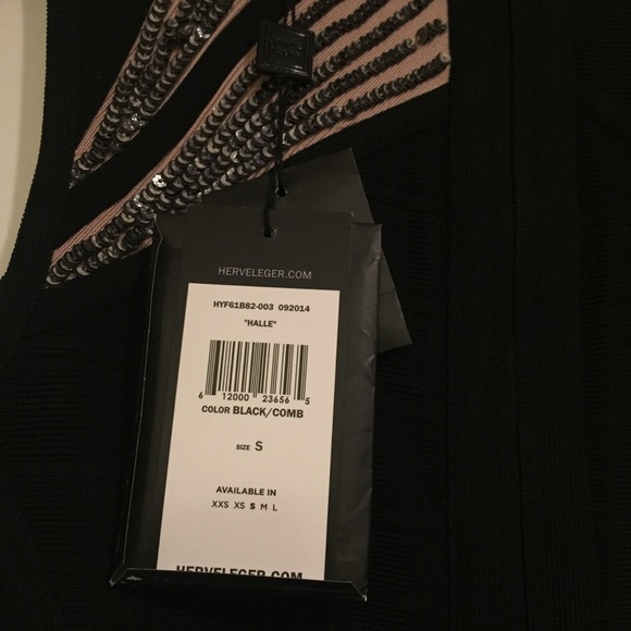 SOLD Herve Leger Halle Sequin Starburst Dress - Picture 7 of 7